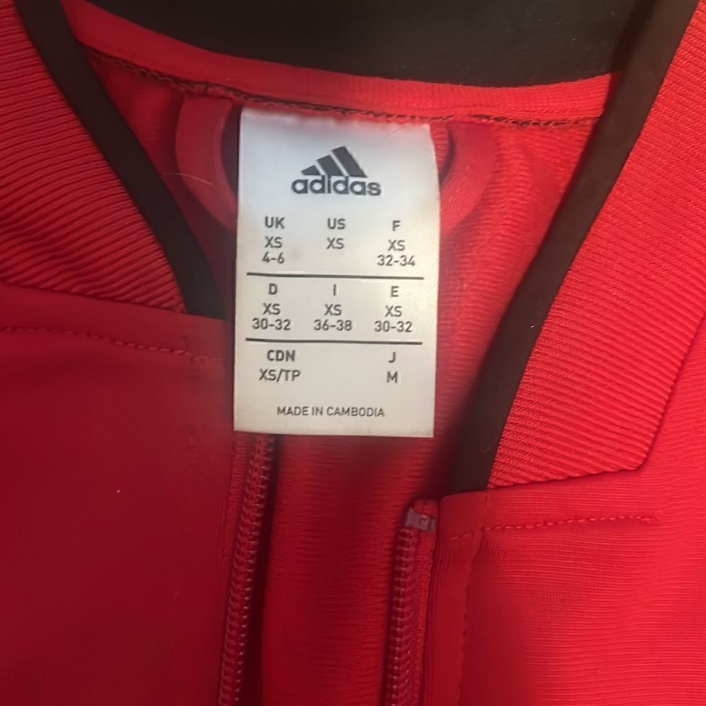 Small Red Adidas Condivo Zip Up Jacket - Picture 4 of 4